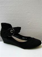 Smart sko med velcro-rem, sort, 36-38