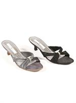 Selskabssko med dia smykke, s�lv/gr�