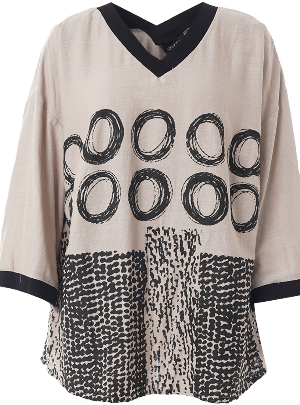Gozzip Black- My Bluse, Beige/Sort