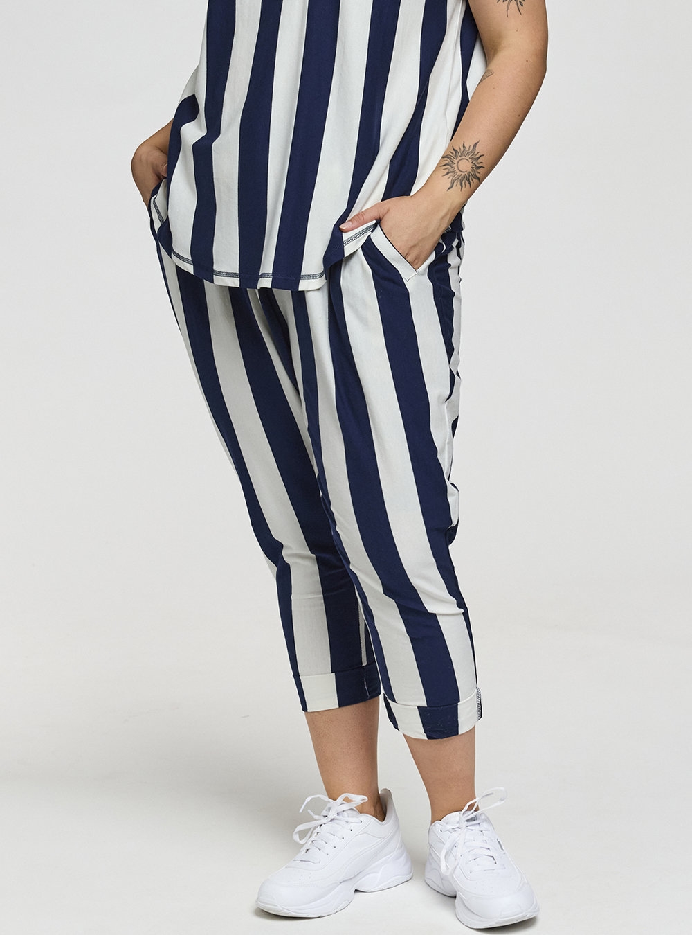 Gozzip -  Benita Bukser, Hvide/Navy striber