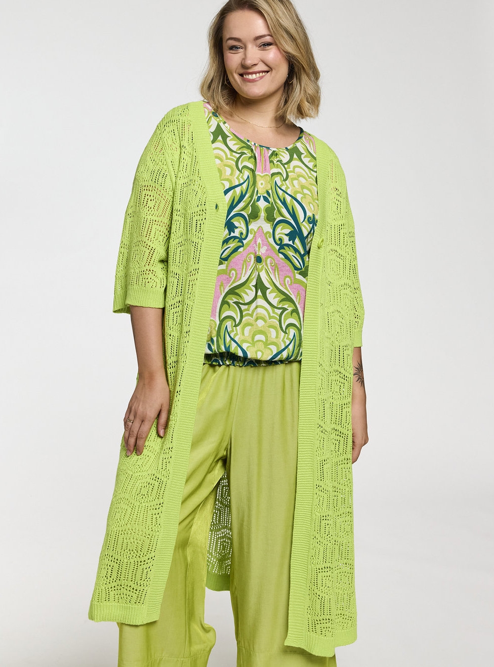 Gozzip - Jenna Strik Cardigan, Lime
