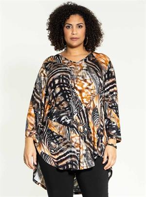 Studio - Berit Bluse, Sort/Cognac