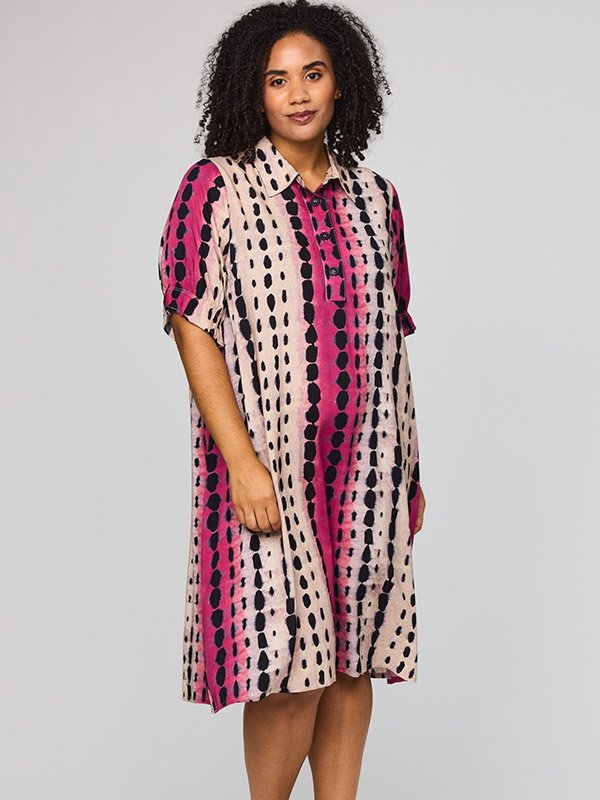 Studio - Gunda Kjole, Sort/Pink/Sand