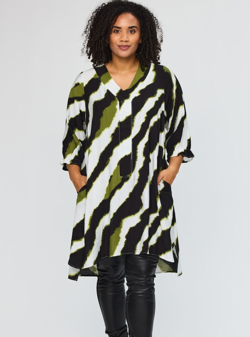 Studio - Elma Kjole, Hvid, Sort, Grøn