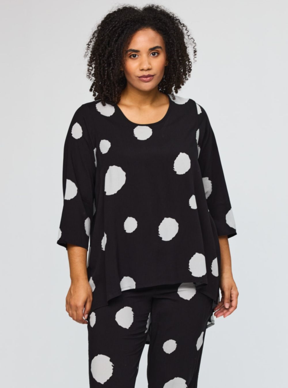 Studio - Luma Bluse , Sort/Grå