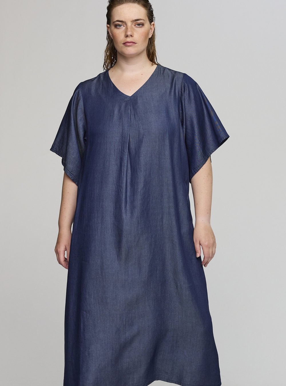 Studio - Carma Kjole  -  Mørt blå Denim