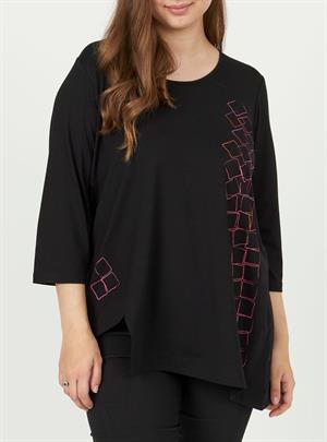 Pont Neuf - Tricia Tunika, Sort, m/Pink, 2XL-52