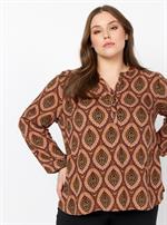 Wasabi - Sheela 3 Bluse, Mønstret, Rosa